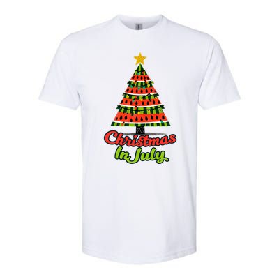 Christmas In July Watermelon Tropical Xmas Tree Summer Tank Top Softstyle CVC T-Shirt