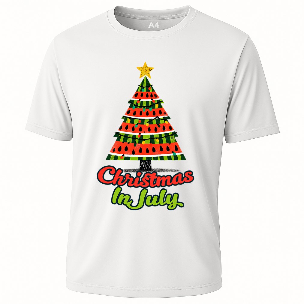 Christmas In July Watermelon Tropical Xmas Tree Summer Tank Top Performance Shirt