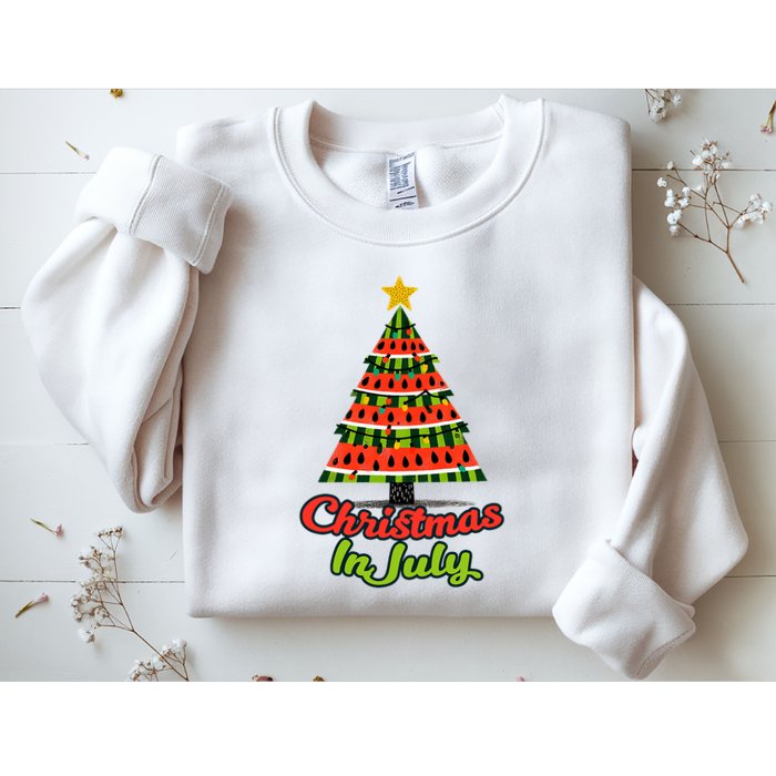 Christmas In July Watermelon Tropical Xmas Tree Summer Tank Top Sweatshirt