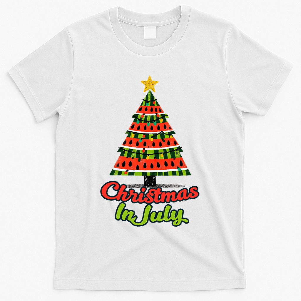 Christmas In July Watermelon Tropical Xmas Tree Summer Tank Top T-Shirt