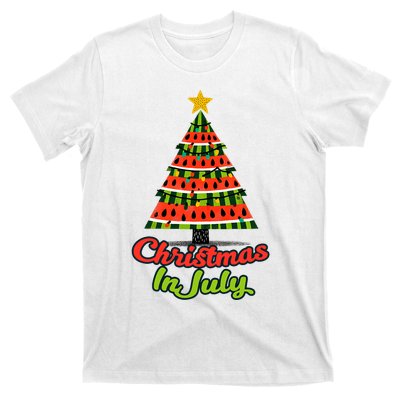 Christmas In July Watermelon Tropical Xmas Tree Summer Tank Top T-Shirt