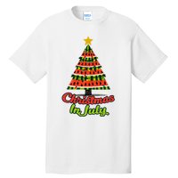 Christmas In July Watermelon Tropical Xmas Tree Summer Tank Top Tall T-Shirt