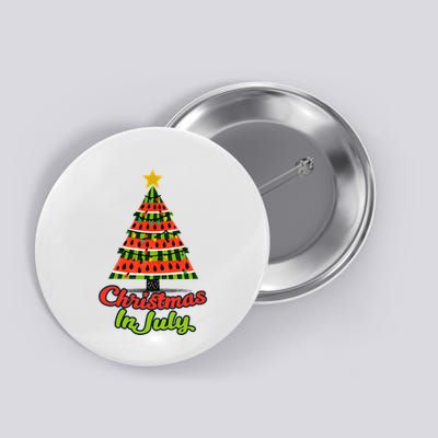 Christmas In July Watermelon Tropical Xmas Tree Summer Tank Top Button