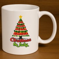 Christmas In July Watermelon Tropical Xmas Tree Summer Tank Top 11oz C Handle Ceramic Mug