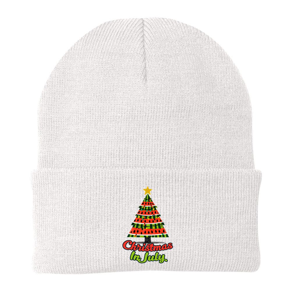 Christmas In July Watermelon Tropical Xmas Tree Summer Tank Top Beanie