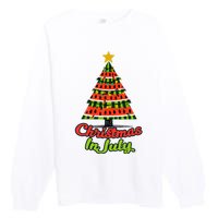 Christmas In July Watermelon Tropical Xmas Tree Summer Tank Top Premium Crewneck Sweatshirt