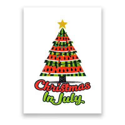 Christmas In July Watermelon Tropical Xmas Tree Summer Tank Top Poster
