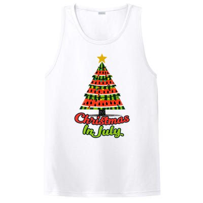 Christmas In July Watermelon Tropical Xmas Tree Summer Tank Top PosiCharge Competitor Tank