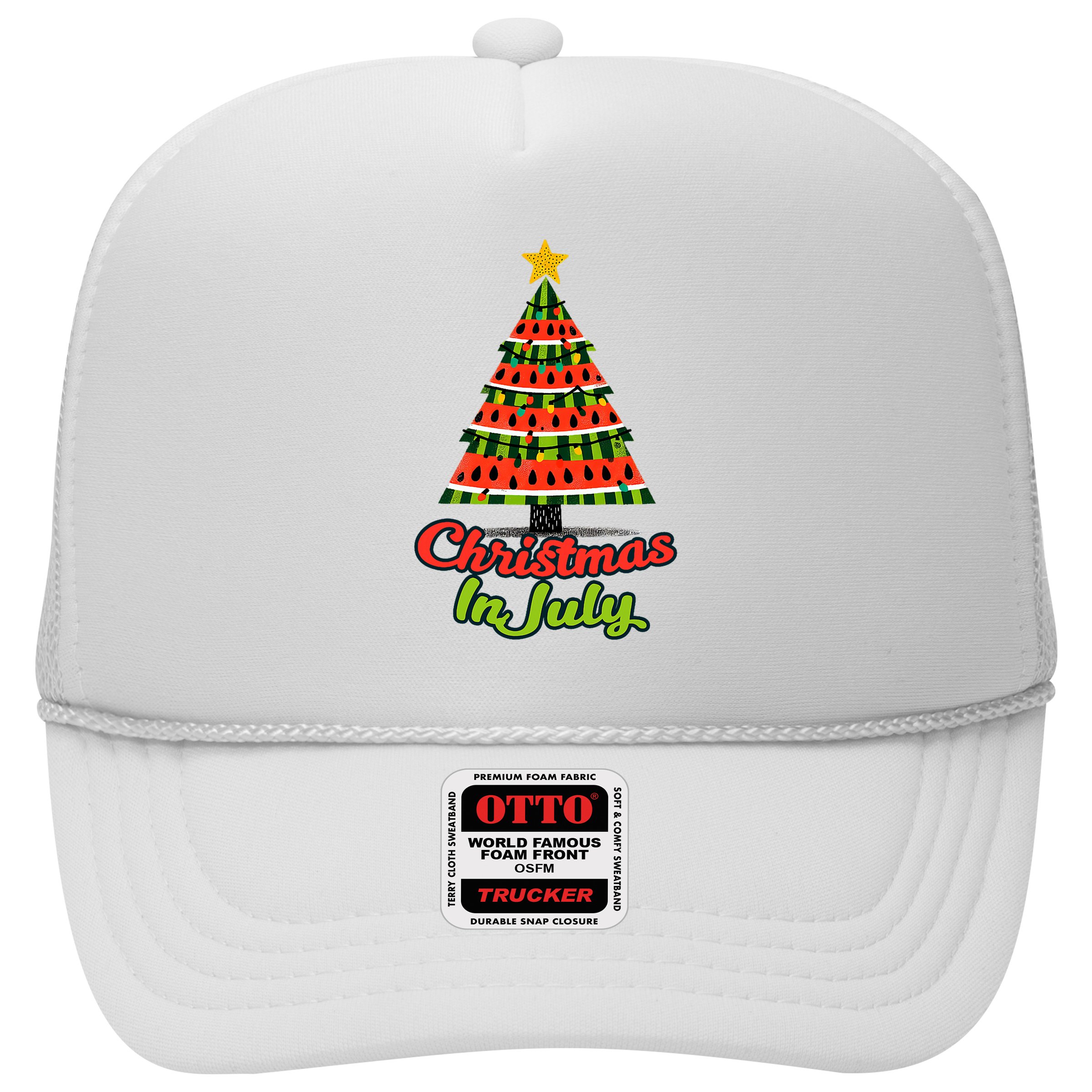 Christmas In July Watermelon Tropical Xmas Tree Summer Tank Top Hat