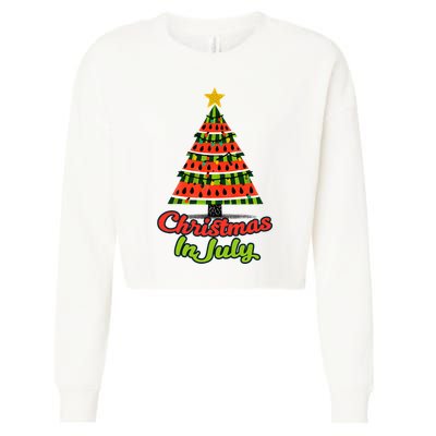 Christmas In July Watermelon Tropical Xmas Tree Summer Tank Top Cropped Pullover Crew