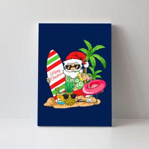 Christmas In July Santa Hawaiian Summer Surf Surfing Surfer Canvas