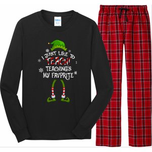 Christmas I Just Like To Teach Teachings My Favorite Gift Long Sleeve Pajama Set