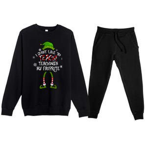 Christmas I Just Like To Teach Teachings My Favorite Gift Premium Crewneck Sweatsuit Set