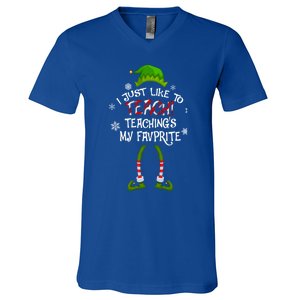 Christmas I Just Like To Teach Teachings My Favorite Gift V-Neck T-Shirt