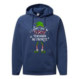 Christmas I Just Like To Teach Teachings My Favorite Gift Performance Fleece Hoodie