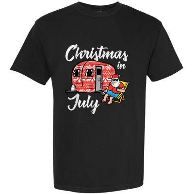 Christmas In July Santa Camping Funny Xmas Garment-Dyed Heavyweight T-Shirt