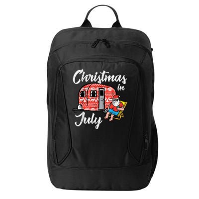 Christmas In July Santa Camping Funny Xmas City Backpack