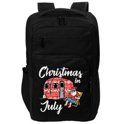 Christmas In July Santa Camping Funny Xmas Impact Tech Backpack