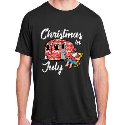 Christmas In July Santa Camping Funny Xmas Adult ChromaSoft Performance T-Shirt