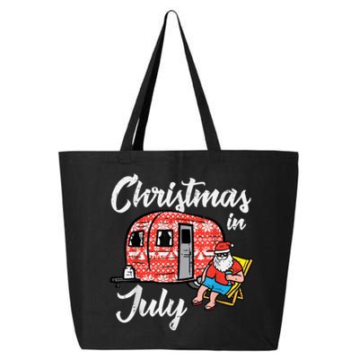 Christmas In July Santa Camping Funny Xmas 25L Jumbo Tote