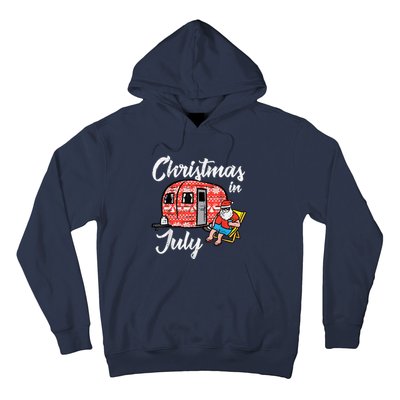 Christmas In July Santa Camping Funny Xmas Hoodie