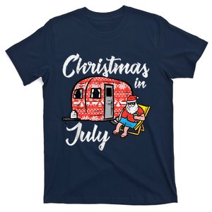 Christmas In July Santa Camping Funny Xmas T-Shirt