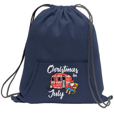 Christmas In July Santa Camping Funny Xmas Sweatshirt Cinch Pack Bag