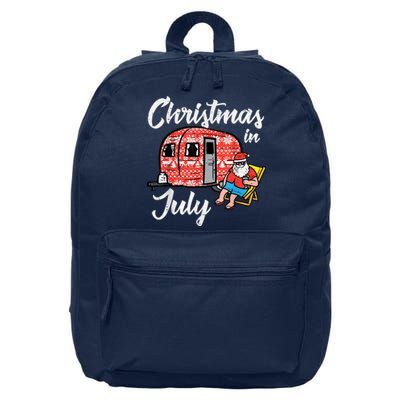 Christmas In July Santa Camping Funny Xmas 16 in Basic Backpack