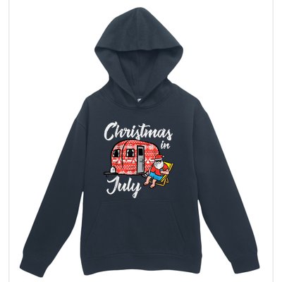 Christmas In July Santa Camping Funny Xmas Urban Pullover Hoodie