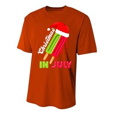 Christmas In July Watermelon Ice Pops Fun Christmas In July Performance Sprint T-Shirt