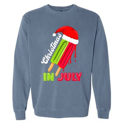 Christmas In July Watermelon Ice Pops Fun Christmas In July Garment-Dyed Sweatshirt