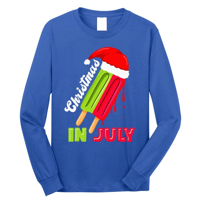 Christmas In July Watermelon Ice Pops Fun Christmas In July Long Sleeve Shirt