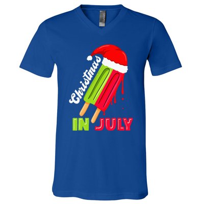 Christmas In July Watermelon Ice Pops Fun Christmas In July V-Neck T-Shirt