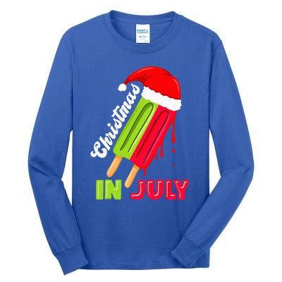 Christmas In July Watermelon Ice Pops Fun Christmas In July Tall Long Sleeve T-Shirt