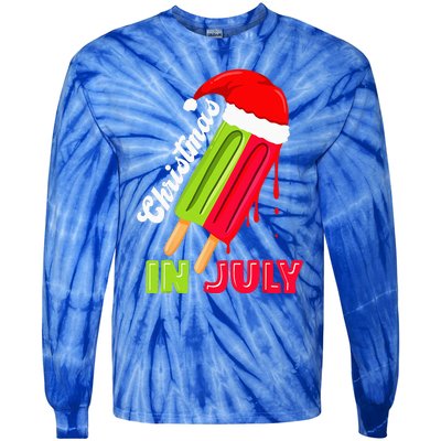 Christmas In July Watermelon Ice Pops Fun Christmas In July Tie-Dye Long Sleeve Shirt