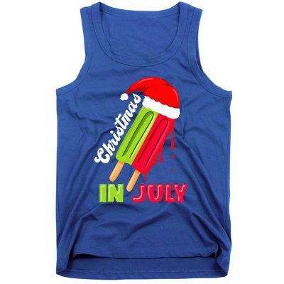 Christmas In July Watermelon Ice Pops Fun Christmas In July Tank Top