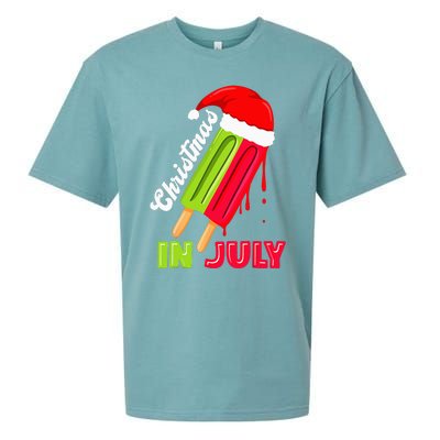 Christmas In July Watermelon Ice Pops Fun Christmas In July Sueded Cloud Jersey T-Shirt