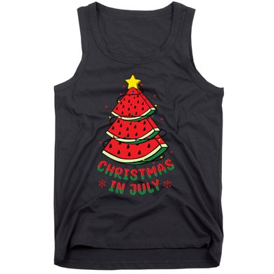 Christmas In July Watermelon Tree Summer Tank Top