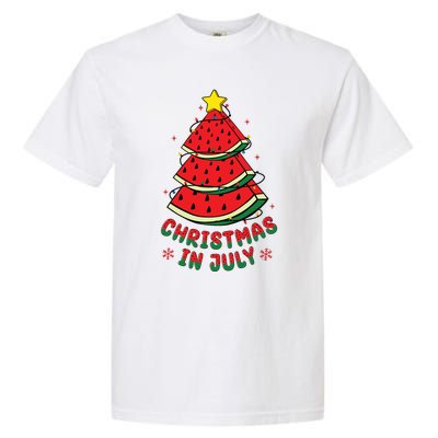 Christmas In July Watermelon Tree Summer Garment-Dyed Heavyweight T-Shirt