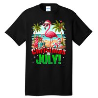 Christmas In July Flamingo Beach Summer Hawaii Tall T-Shirt