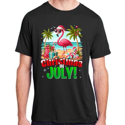 Christmas In July Flamingo Beach Summer Hawaii Adult ChromaSoft Performance T-Shirt