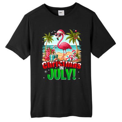 Christmas In July Flamingo Beach Summer Hawaii Tall Fusion ChromaSoft Performance T-Shirt