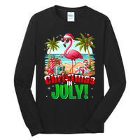 Christmas In July Flamingo Beach Summer Hawaii Tall Long Sleeve T-Shirt