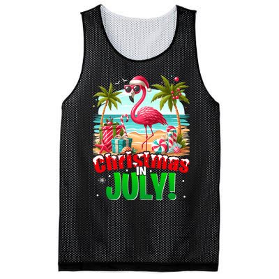 Christmas In July Flamingo Beach Summer Hawaii Mesh Reversible Basketball Jersey Tank