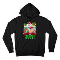 Christmas In July Flamingo Beach Summer Hawaii Tall Hoodie