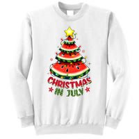 Christmas In July Shirts Women Watermelon Xmas Tree Sweatshirt