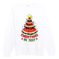 Christmas In July Shirts Women Watermelon Xmas Tree Premium Crewneck Sweatshirt