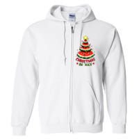 Christmas In July Shirts Women Watermelon Xmas Tree Full Zip Hoodie