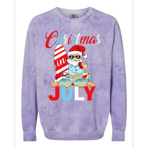 Christmas In July Santa Hawaiian Summer Surf Surfing Surfer Colorblast Crewneck Sweatshirt