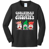 Christmas In July Summer Vacation Hanging With My Gnomies Kids Long Sleeve Shirt